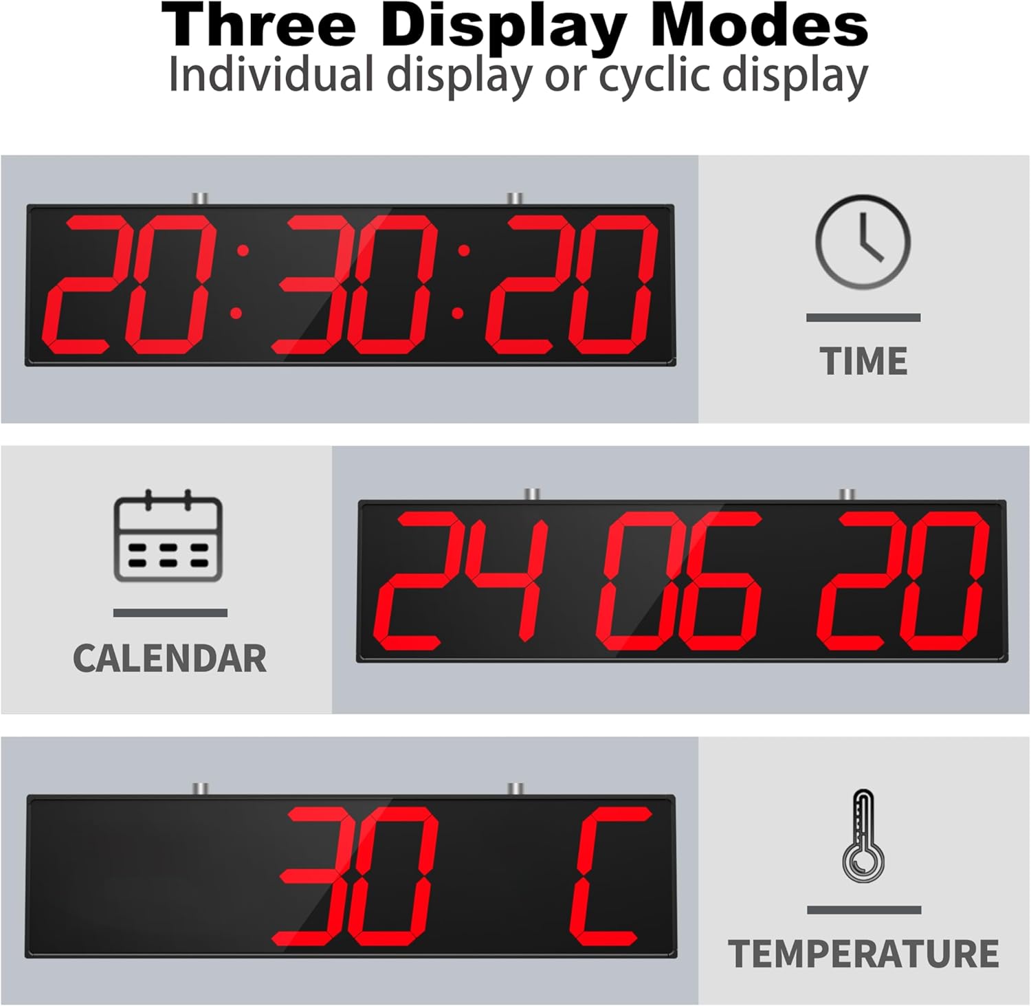 Double-sided digital LED wall clock - Image 2